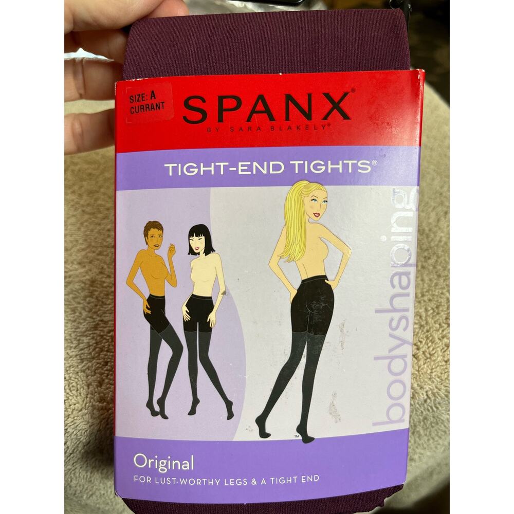 Spanx Tight End Tights Original Body Shaping Tights Size A Currant Burgundy NEW - Picture 5 of 8